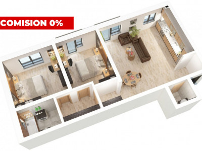 0% Comision Apartament de vanzare cu 3 camere balcon si loc de parcare