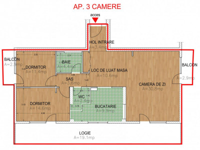 COMISION 0% Apartament 3 camere 3 balcoane Rahovei 93 mpu la etajul 1