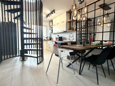 Penthouse panoramic de vanzare la cheie cu terasa de 40 mp Floresti